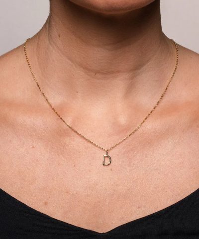 Alternative view of Letters smykke i 925 forgylt sølv D