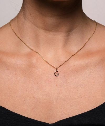 Alternative view of Letters smykke i 925 forgylt sølv G