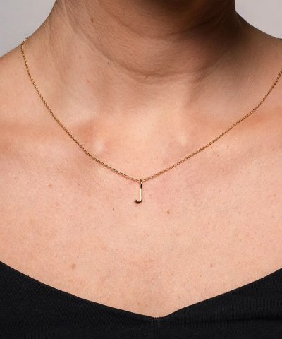 Alternative view of Letters smykke i 925 forgylt sølv J