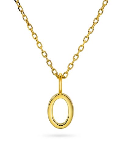 Letter smykke i 925 forgylt sølv O