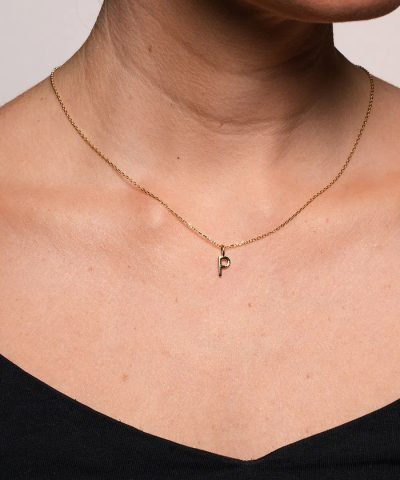 Alternative view of Letter smykke i 925 forgylt sølv P