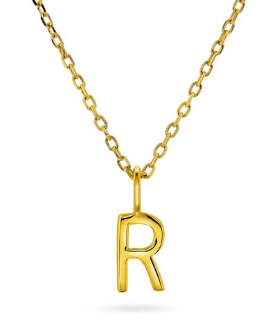 Letter smykke i 925 forgylt sølv R