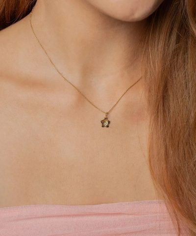 Alternative view of Blossom smykke i 925 forgylt sølv