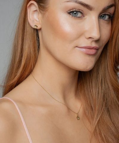 Alternative view of Blossom øredobber i 925 forgylt sølv