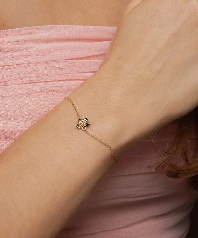 Alternative view of Blossom armbånd i 925 forgylt sølv