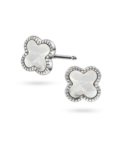 Kløver øredobber i 925 sølv med perlemor