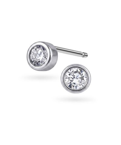 Øredobber i 925 sølv med zirkonia 3 mm