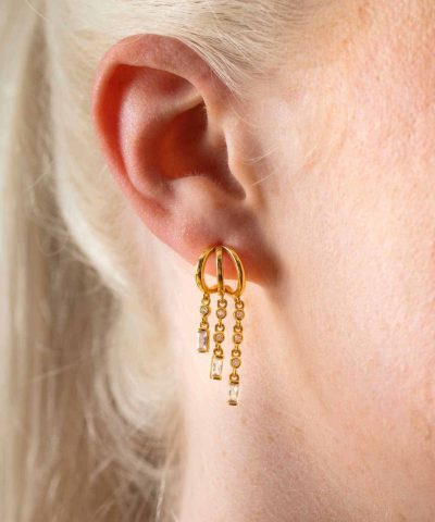 Alternative view of Rio radiance øredobber i sølv med zirkon