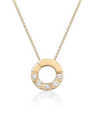 Allianse anheng 0,03ct WSI x 5 stk i gult gull