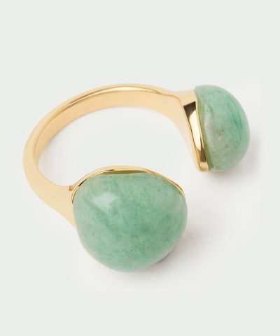 PDPaola Green Aventurine Gravity Ring