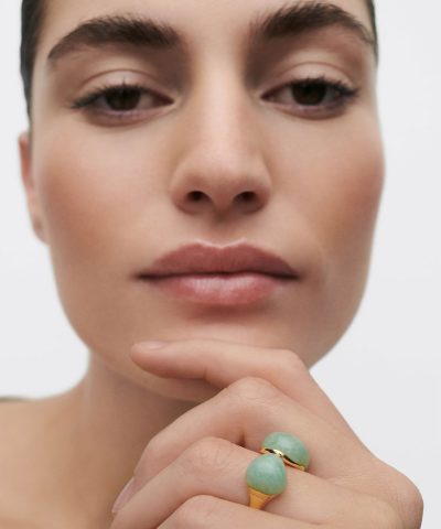 Alternative view of PDPaola Green Aventurine Gravity Ring