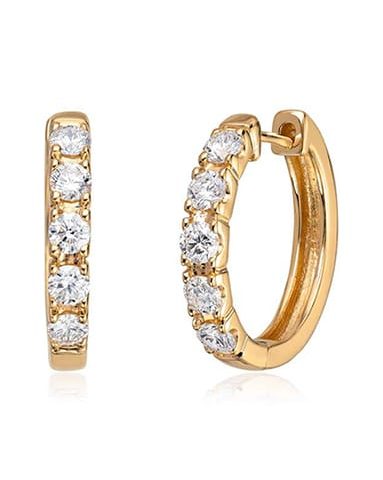 Diamantøreringer 1,00ct WSI gult gull