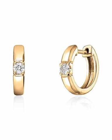 Diamantøreringer 0,20ct WSI gult gull