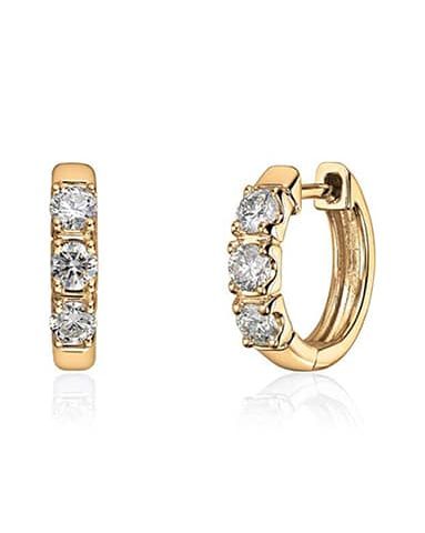 Diamantøreringer 0,60ct WSI gult gull