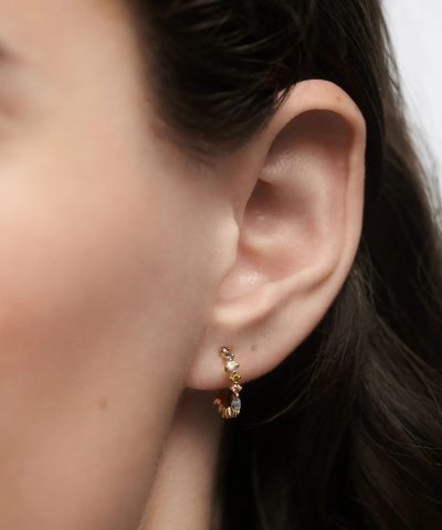 Alternative view of PDPaola Lotus Small Hoop Earrings