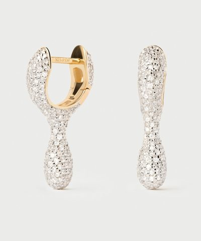 PDPaola Pave Ray Hoop Earrings