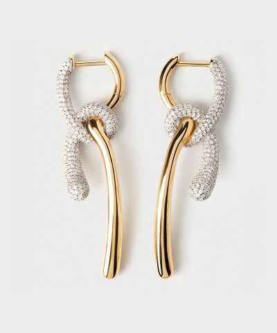 PDPaola Pave Twist Hoop Earrings