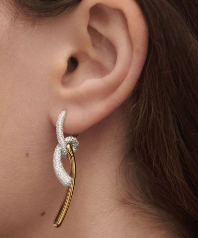 Alternative view of PDPaola Pave Twist Hoop Earrings