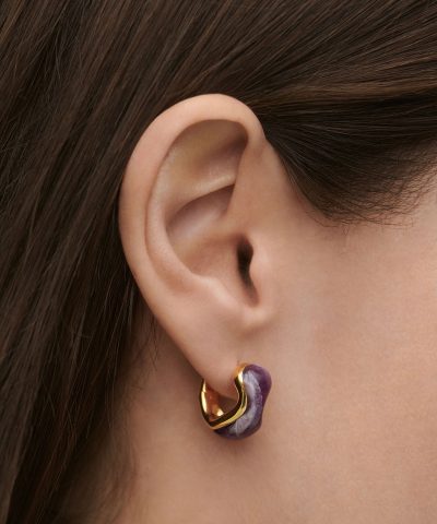 Alternative view of PDPaola Amethyst Musa Hoop Earrings