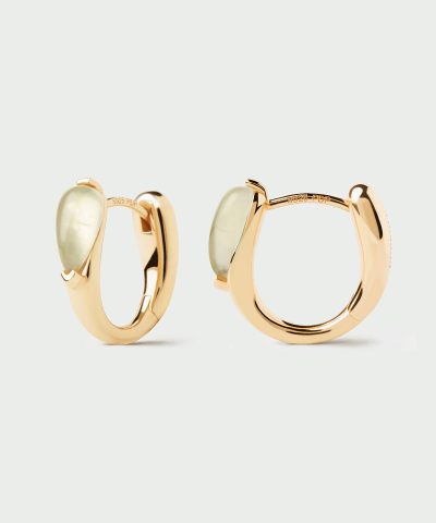 PDPaola Prehnite Isla Hoop Earrings