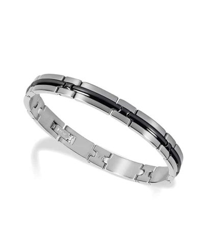Bracelet Steel TRINIDAD 8mm Bicolor IP Black 21cm