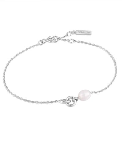 Ania Haie Silver Pearl Link Chain Bracelet