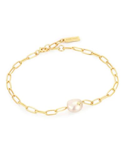 Ania Haie Gold Pearl Sparkle Chunky Chain Bracelet