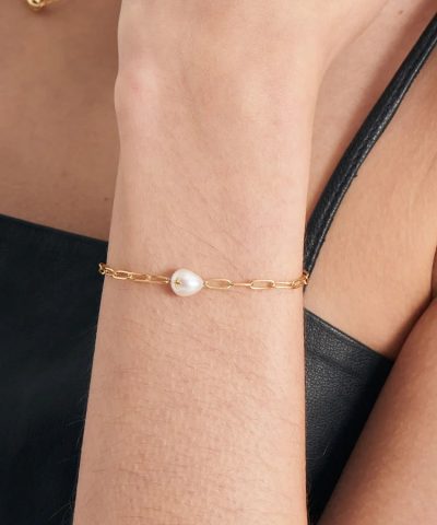Alternative view of Ania Haie Gold Pearl Sparkle Chunky Chain Bracelet