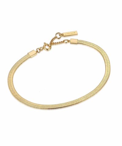 Ania Haie Gold Flat Snake Chain Bracelet