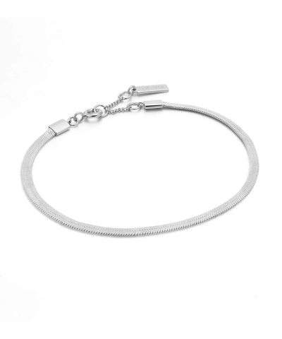 Ania Haie Silver Flat Snake Chain Bracelet