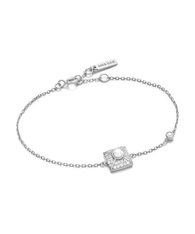 Ania Haie Silver Pearl Pave Bracelet