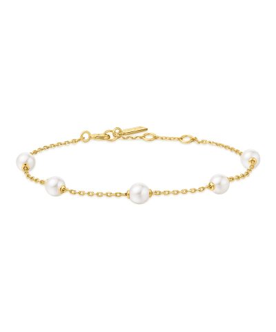Ania Haie Gold Pearl Station Bracelet