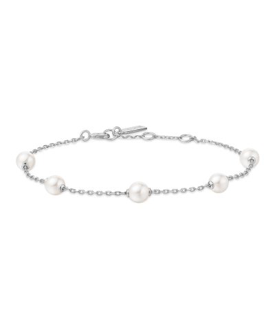 Ania Haie Silver Pearl Station Bracelet