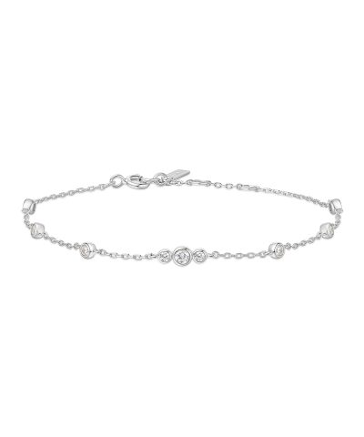 Ania Haie Silver Sparkling Bezel CZ Station Bracelet