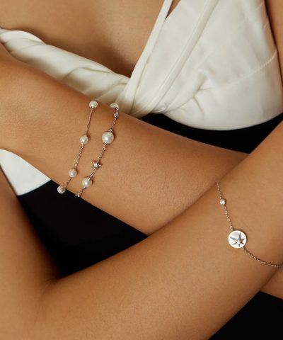 Alternative view of Ania Haie Silver Pearl Station Bracelet
