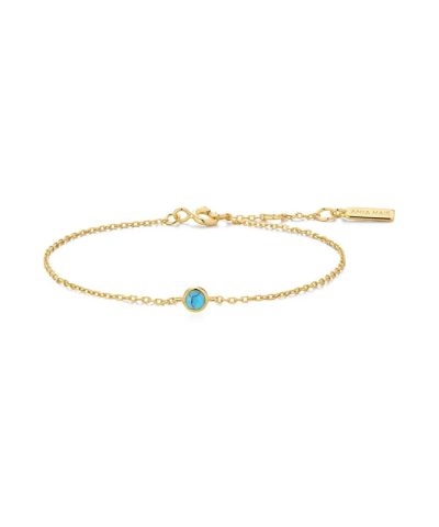 Ania Haie Gold Bezel-set Lab-created Turquise Bracelet