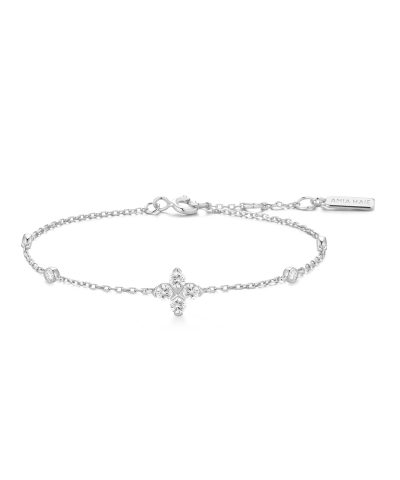 Ania Haie Silver Sparkling Lucky Clover Bracelet