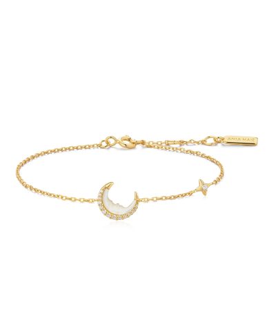 Ania Haie Gold Mother-of-Pearl Crescent Moon Bracelet