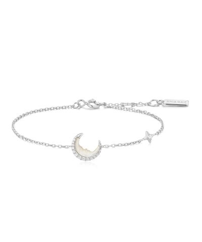 Ania Haie Silver Mother-of-Pearl Crescent Moon Bracelet