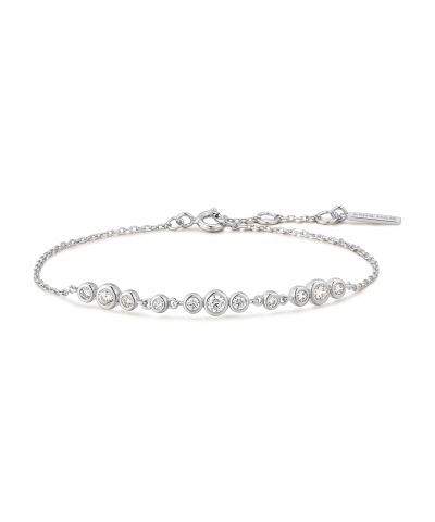 Ania Haie Silver Graduated Bezel-Set Trios Bracelet