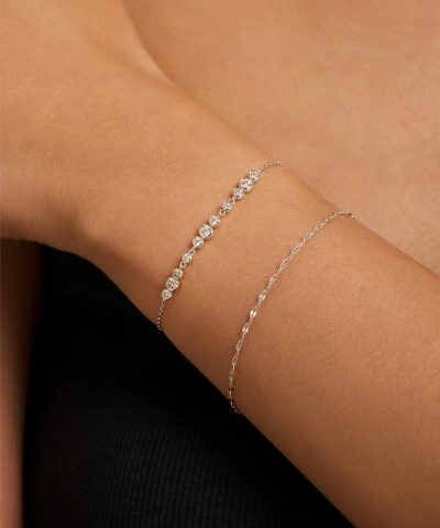 Alternative view of Ania Haie Silver Graduated Bezel-Set Trios Bracelet