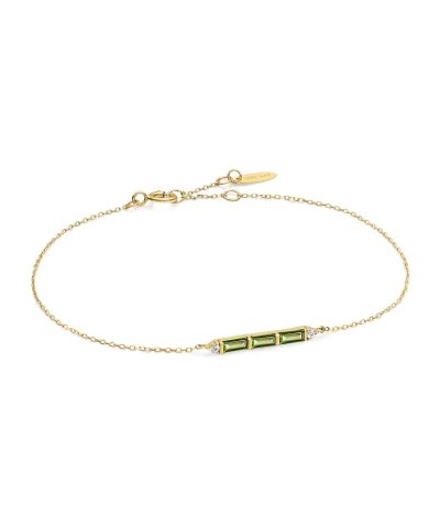 Ania Haie 14kt Gold Tourmaline and White Sapphire Bar Bracelet