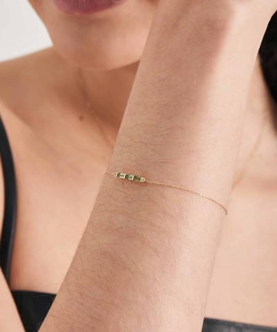 Alternative view of Ania Haie 14kt Gold Tourmaline and White Sapphire Bar Bracelet