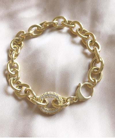 Charlotte Strømmen Jewellery kennedy armbånd 925s+forgylt+zirkoner