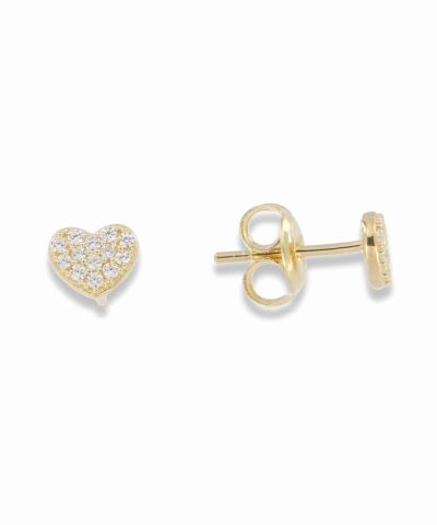 Charlotte Strømmen Jewellery heart studs 925s forgylt med Zirkonia