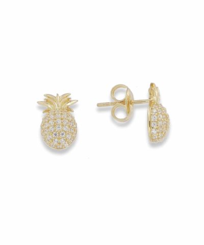 Charlotte Strømmen Jewellery pineapple studs 925s forgylt med Zirkonia