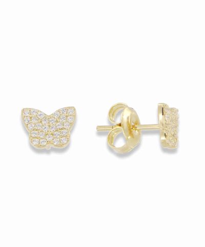 Charlotte Strømmen Jewellery butterfly studs 925s forgylt med Zirkonia
