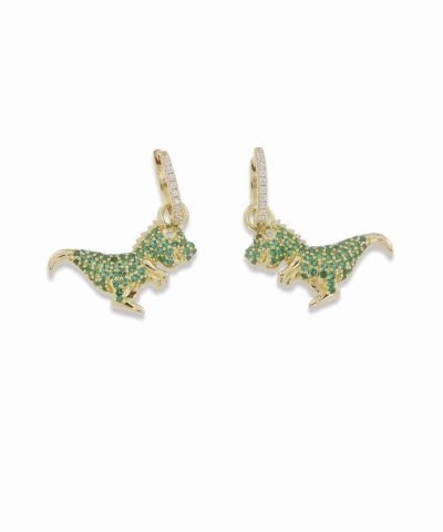 Charlotte Strømmen Jewellery t-rex charm 925s forgylt med Zirkonia
