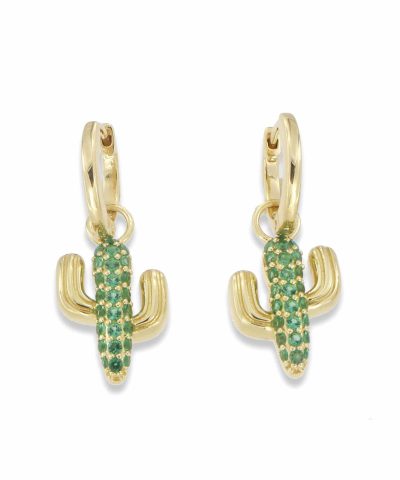 Charlotte Strømmen Jewellery cactus charm 925s forgylt med Zirkonia