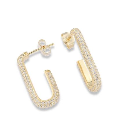 Charlotte Strømmen Jewellery christal creoler 925s+forgylt+klare zirkoner